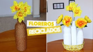 DIY Floreros con Botellas de Vidrio RecicladaRecycled Glass Vases  MiércolesconYami ♡ [upl. by Anirbys116]