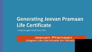 JeevanPramaan Life Certificate Process Online Secugen Hamster Pro20 from USA [upl. by Aidua]