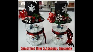 Tricias Creations Christmas Mini Glassbowl Snowman [upl. by Ahsinat]