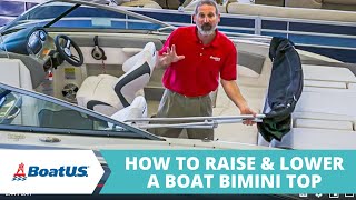 How to Raise and Lower a Boat Bimini Top  BoatUS [upl. by Posehn]