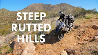 How To Ride Down STEEP RUTTED HILLS amp Trails on an Adventure Bike  Full Lesson [upl. by Am]