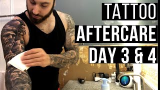 How To Treat A New Tattoo Healing ProcessAftercare DAY 3 amp 4 [upl. by Sheela]