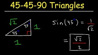 454590 Triangles Special Right Triangle Trigonometry [upl. by Ythomit899]