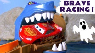 McQueen Brave Racing Stories with Toy Cars [upl. by Lahsiv]