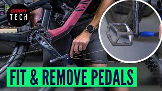 How To Fit amp Remove Pedals From Your Mountain Bike  Basic Bike Maintenance [upl. by Utir]