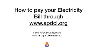 How to pay your electricity bill online through wwwapdclorg Consumers with 11 Digit Consumer ID [upl. by Files]