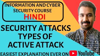 Security Attacks  Types Of Active Attacks Explained in Hindi [upl. by Hartzel924]