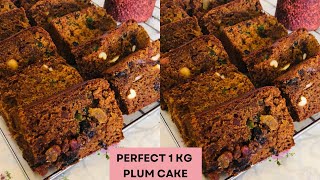 BAKERY STYLE PERFECT 1 KG PLUM CAKE RECIPE  RICH PLUM CAKE [upl. by Stoecker]