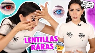 PROBANDO LAS LENTILLAS MÁS RARAS DE INTERNET 😰QUEDE LLORANDO  Claudipia [upl. by Donaugh]