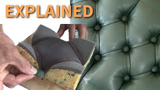 How to diamond button tufting is shaped EXPLAINED part 1 Capitoné in leather for beginners [upl. by Aerdnaxela545]