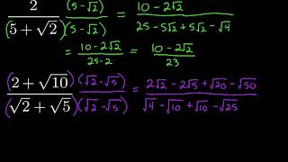 Using Conjugates to Rationalize Denominators [upl. by Weisbart]