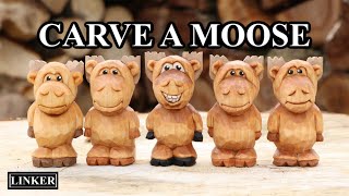 How to Carve a Character Moose Full Woodcarving Tutorial [upl. by Korman316]