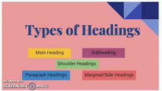 Types of Headings CSEC EDPM [upl. by Paulsen]