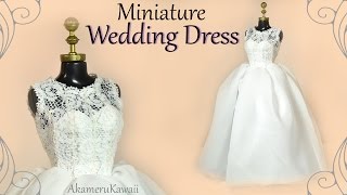 How to Mini Wedding Dress  Doll  Barbie Tutorial [upl. by Aileduab]