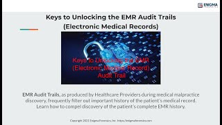 The Keys to Unlocking the EMR Electronic Medical Record Audit Trail [upl. by Sayed954]