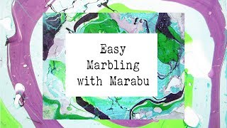 DIY  Marbling with Marabu Easy Marble  Paper Marbling Techniques [upl. by Linn]