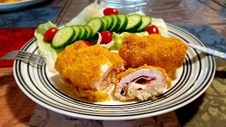 Pechugas Cordon Bleu al horno │ How to make Cordon Bleu chicken │ Sandys International Recipes [upl. by Atekan]