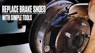 Replacing brake shoes with simple tools  Hagerty DIY [upl. by Attenra798]