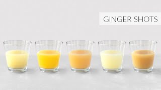 5 Homemade GINGER SHOTS  3 Ways to Make Wellness Shots [upl. by Dnaltruoc218]