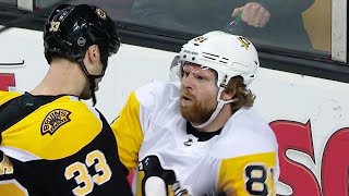 Chara gives Kessel a shot during Bruins amp Penguins scrum [upl. by Portugal]