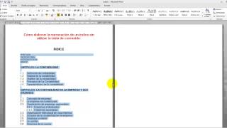 Cómo elaborar un indice en el MS Word [upl. by Atilegna]