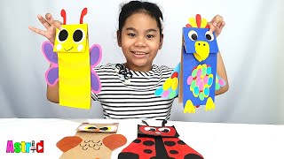 HOW TO MAKE DIY ANIMALS PAPER BAG PUPPETS  ASTRID MULLES [upl. by Wilonah35]