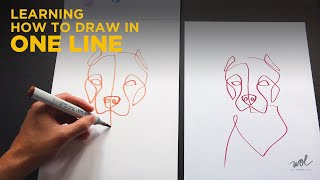 One Line Drawing Tutorial of a Dog by WithOneLine [upl. by Ardnat]