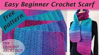 15  EASY Crochet Scarf for the Absolute Beginner [upl. by Anerda]