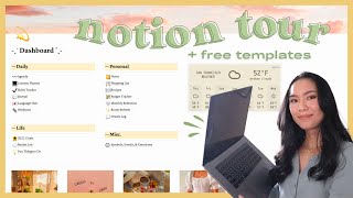 how i stay organized 💻 notion tour  free template [upl. by Eltsyrhc875]