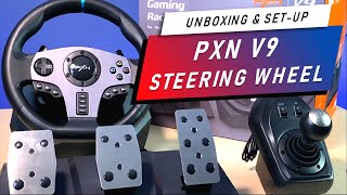 PXN V9 Steering Wheel  UNBOXING amp SETUP [upl. by Nitsugua922]