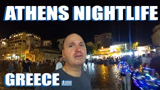 Athens Greece Nightlife Walk Around Monastiraki The Crowds Are Back [upl. by Notxed]