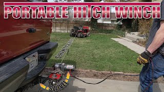 Portable Hitch Mounted WINCH Build w Swivel and synthetic cable [upl. by Muriah320]