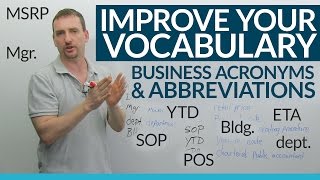 Learn 17 Business Abbreviations amp Acronyms in English [upl. by Aylat]