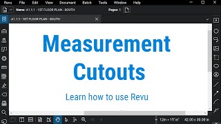 Bluebeam Revu Measure Cutouts [upl. by Annawak]