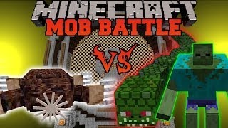 GIANT MOLE VS NAGA MUTANT ZOMBIE amp BULL  Minecraft Mob Battles  Mods [upl. by Atiuqcaj]