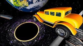 Beamng drive  Open Bridge Crashes over Black Hole in Space [upl. by Stanwinn]