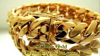 18k Rose Gold Miami Cuban Link Bracelet Daniel Jewelry Inc [upl. by Groeg]