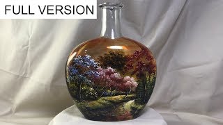 Full version  DIY Painted Wine Bottles using Vitrail Pebeo [upl. by Baryram]