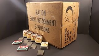 1957 5 Man MRE 24 Hour Ration 20000 Calorie Meal Ready to Eat Testing Oldest Food Review [upl. by Derna]