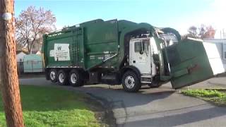 Waste Management Garbage Truck Lifting Up The Dumpster [upl. by Alyos]