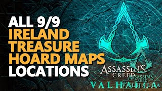 All Ireland Treasure Hoard Maps AC Valhalla Locations [upl. by Aicilyt591]