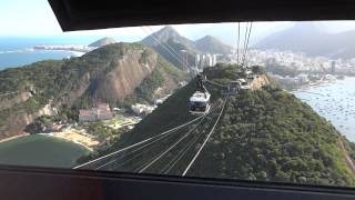 Cable Car Ride Down Sugarloaf Mountain Rio Brazil [upl. by Girardo]