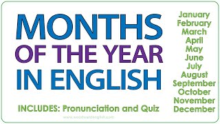 Months in English  Learn English Vocabulary  Basic English  Months Pronunciation amp Quiz [upl. by Yenaffit74]