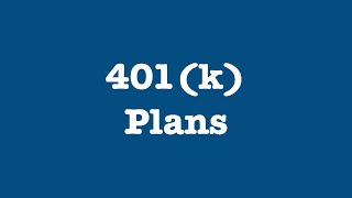 401k Plans and How They Work [upl. by Ayekim657]