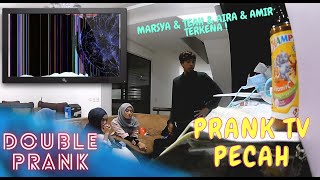 TEAH ROSAKKAN TV   DOUBLE PRANK MARSYA  TEAH  AIRA amp AMIR TERKENA [upl. by Merralee]