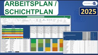 Arbeitsplan Excel  Schichtplan Excel Vorlage Tutorial Anleitung [upl. by Lucinda]