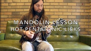 Hot Pentatonic Licks Mandolin Lesson [upl. by Larimore]