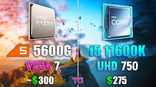 Ryzen 5 5600G VEGA 7 vs i5 11600K UHD 750  iGPU and CPU Test [upl. by Zerline]