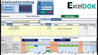 Automatisierte Arbeitszeiterfassung in Excel [upl. by Eisiam786]