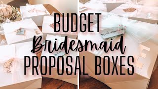 BUDGET DIY Bridesmaid Proposal Boxes  Dollar Tree Bridesmaids Gifts [upl. by Reni]